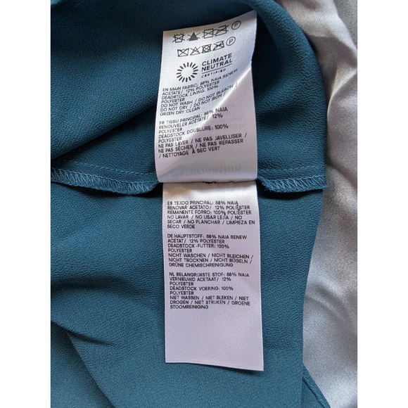 Defect New Reformation Ciana Satin Maxi Dress US 4 Fantasy Blue Floral #3B514 - Picture 14 of 15